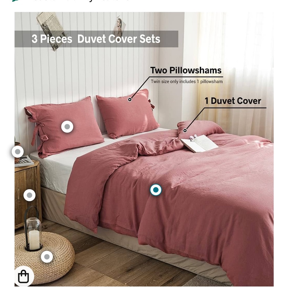 NWT Pink/Redish Queen Duvet Cover and Pillowshams